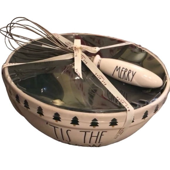 Rae Dunn By Magenta Tis the Season Mixing Bowl w/Wisk Set - Picture 6 of 9